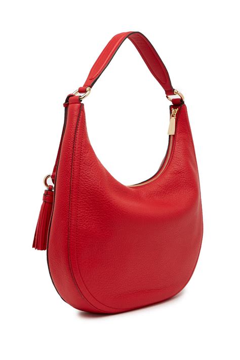 michael kors red leather hobo bag|clearance Michael Kors hobo bags.